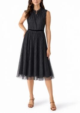 DRAPER JAMES Black Dot Tulle Dress Size XS NWT